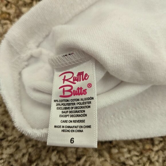 RuffleButts White Hooded Swimsuit Cover Up Girls Size 6 - Picture 5 of 6